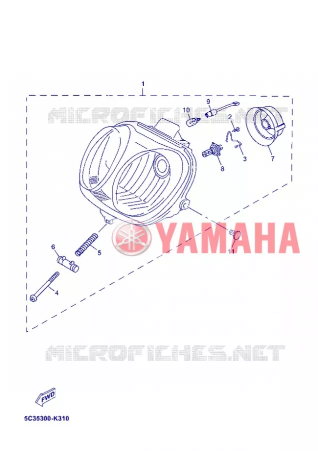 PHARE  Yamaha SCOOTER 50 2012 NEOS 4T UBS  YN50FU