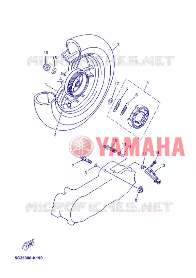 ROUE ARRIERE Yamaha SCOOTER 50 2012 NEOS 4T UBS  YN50FU