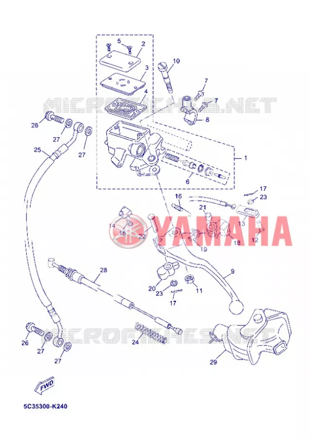 MAITRE CYLINDRE DE FREIN AVANT Yamaha SCOOTER 50 2012 NEOS 4T UBS  YN50FU