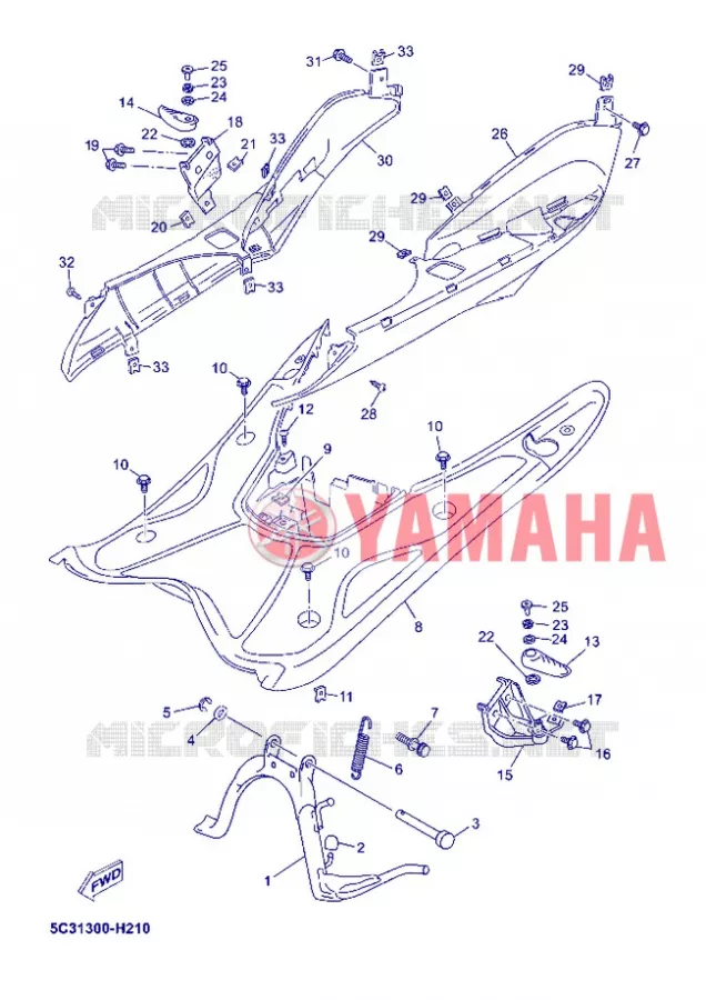 SUPPORT / REPOSE PIEDS Yamaha SCOOTER 50 2012 NEOS 4T UBS  YN50FU