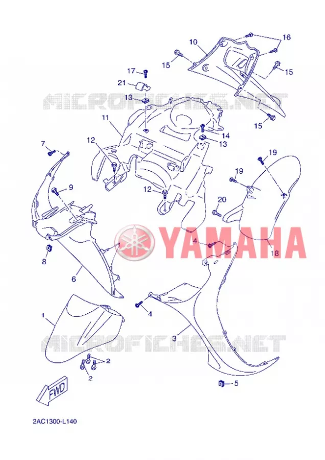 GARDE BOUE Yamaha SCOOTER 50 2012 OVETTO 4T UBS  YN50FU