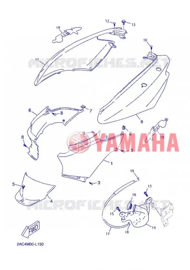 COUVERCLE LATERAL Yamaha SCOOTER 50 2012 OVETTO 4T UBS  YN50FU