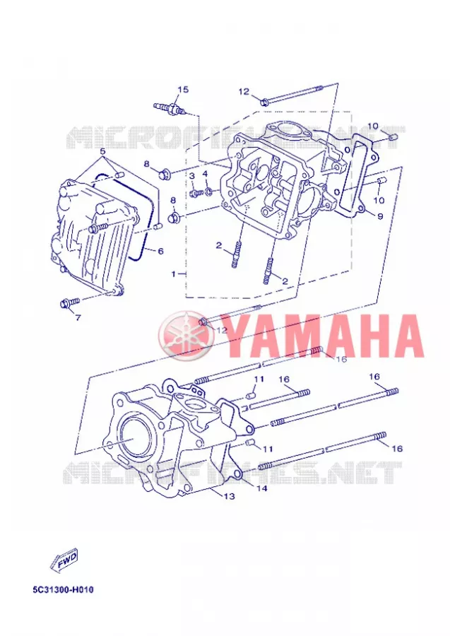 CULASSE Yamaha SCOOTER 50 2012 OVETTO 4T UBS  YN50FU