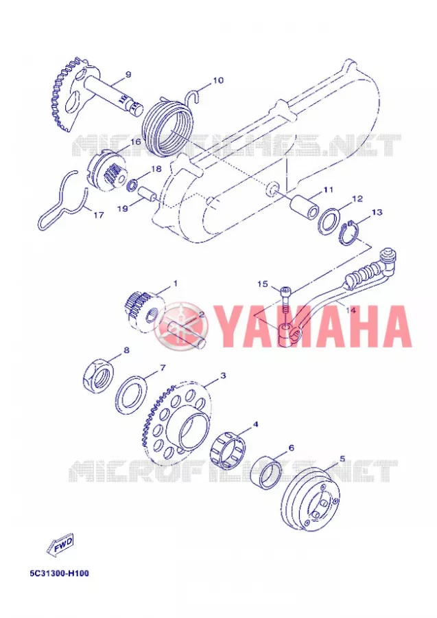 DEMARREUR Yamaha SCOOTER 50 2012 OVETTO 4T UBS  YN50FU