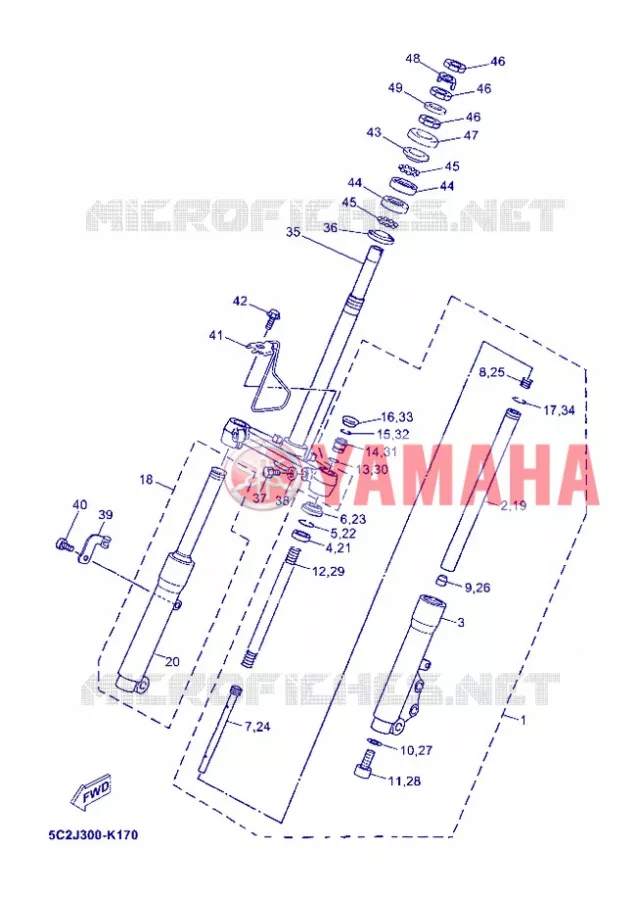 FOURCHE Yamaha SCOOTER 50 2012 OVETTO 4T UBS  YN50FU