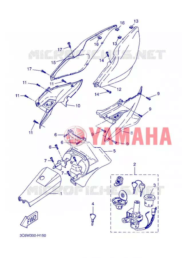 COUVERCLE LATERAL Yamaha SCOOTER 50 2012 AEROX  YQ50L AEROX 50TH