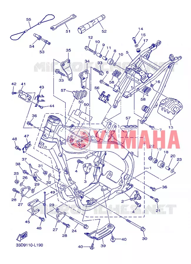 CADRE Yamaha MOTO 450 2012 YZF  YZ450F