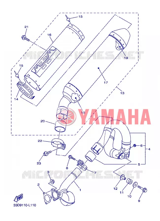 ECHAPPEMENT Yamaha MOTO 450 2012 YZF  YZ450F