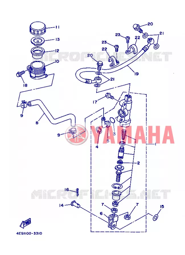 MAITRE CYLINDRE DE FREIN ARRIERE Yamaha MOTO 85 2012 YZ  YZ85