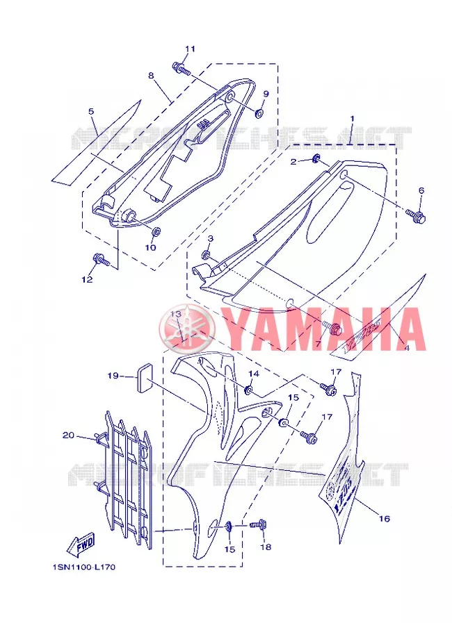 COUVERCLE LATERAL Yamaha MOTO 85 2012 YZ BIG WHEELS  YZ85LW