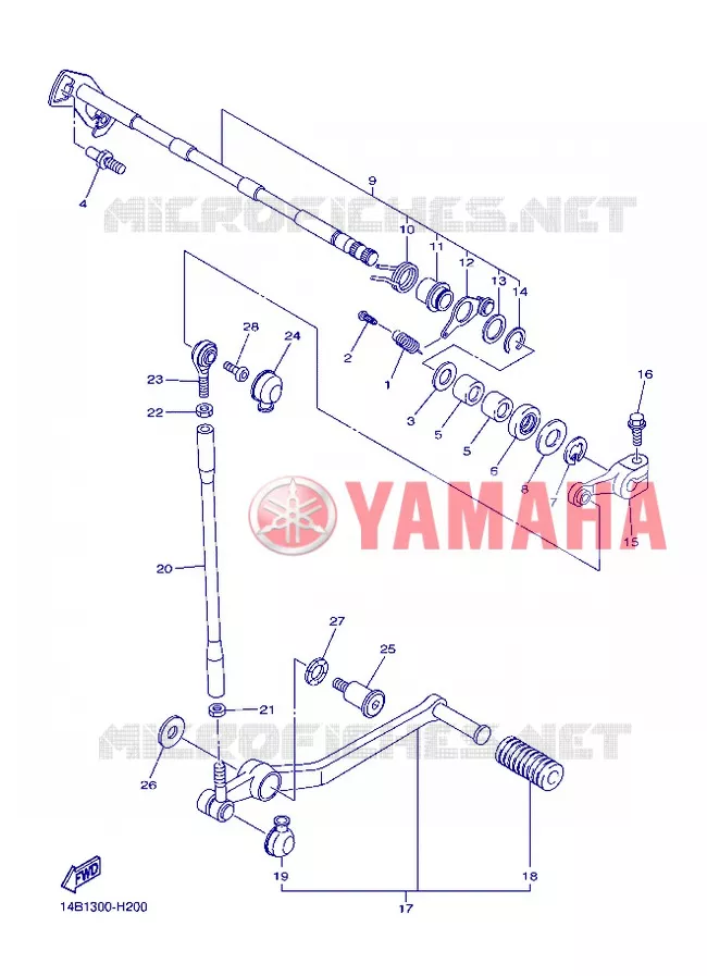 AXE DE SELECTEUR / PEDALE Yamaha MOTO 1000 2012 R1  YZF-R1