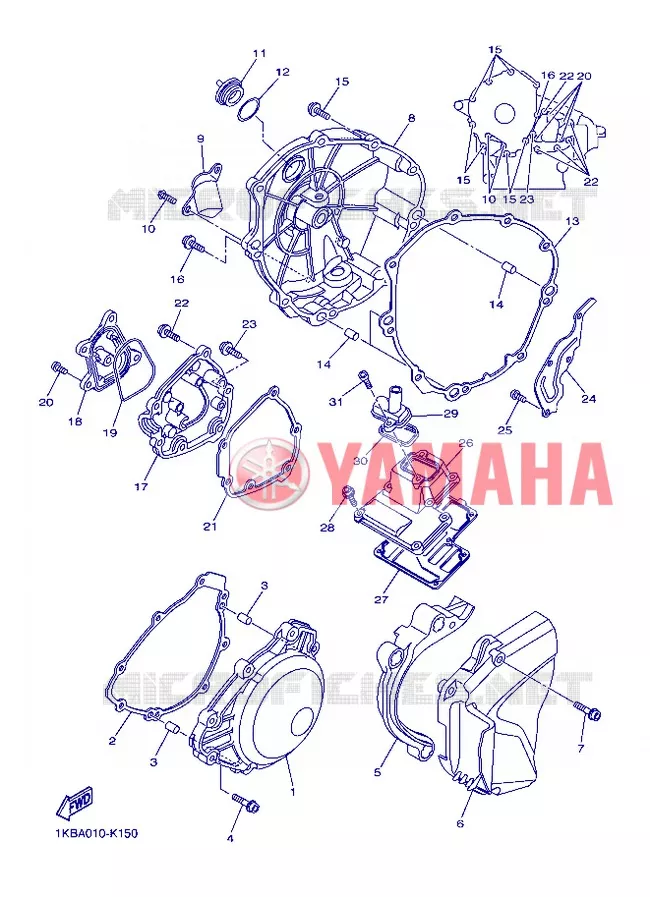 CARTER - MOTEUR 1 Yamaha MOTO 1000 2012 R1  YZF-R1