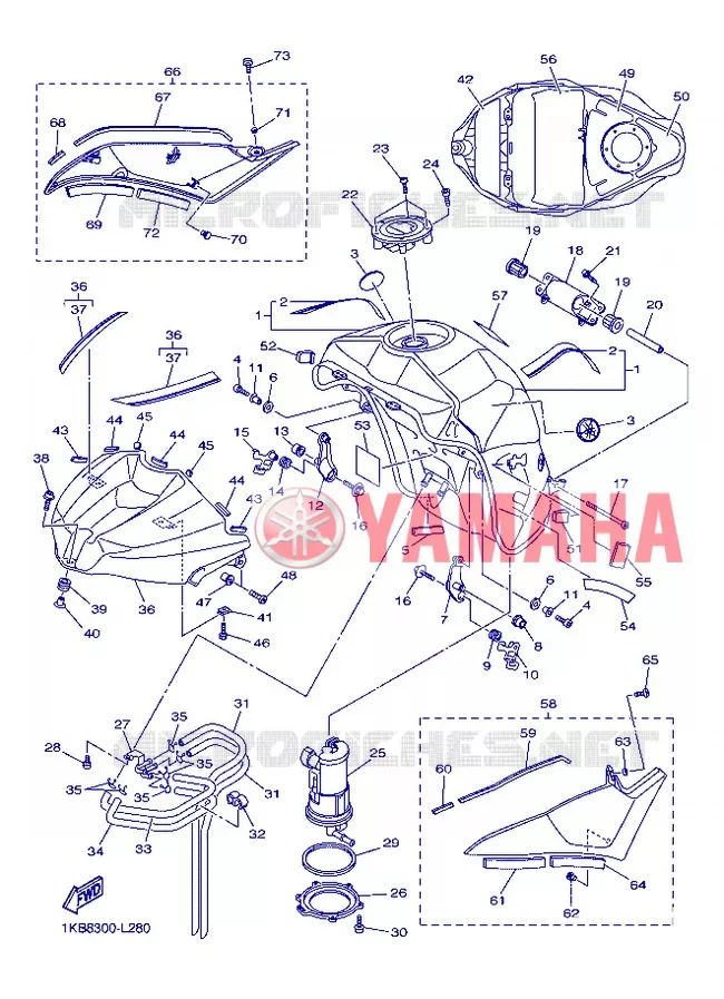 RESERVOIR A ESSENCE Yamaha MOTO 1000 2012 R1  YZF-R1