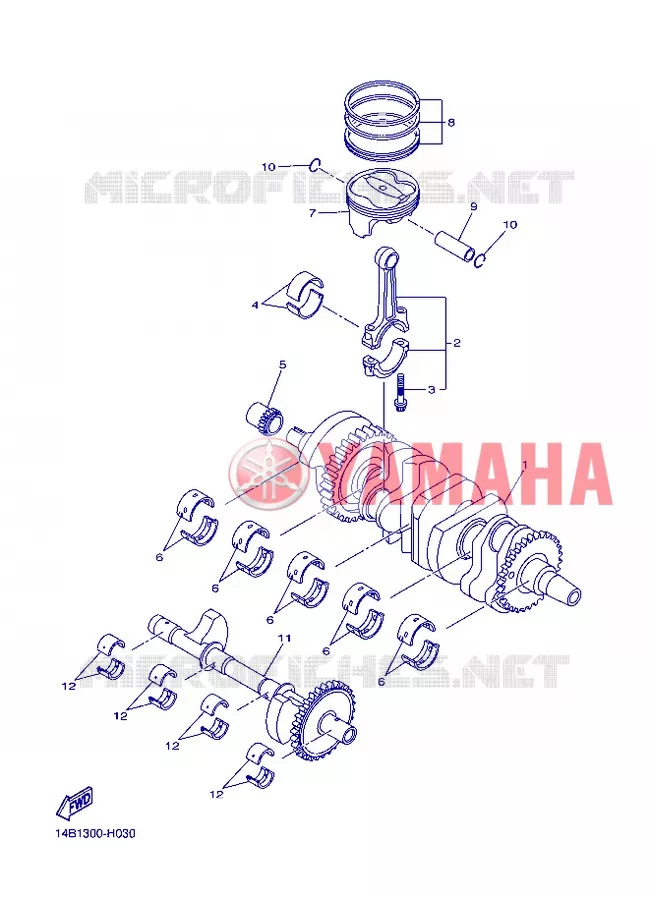 VILEBREQUIN / PISTON Yamaha MOTO 1000 2012 R1  YZF-R1