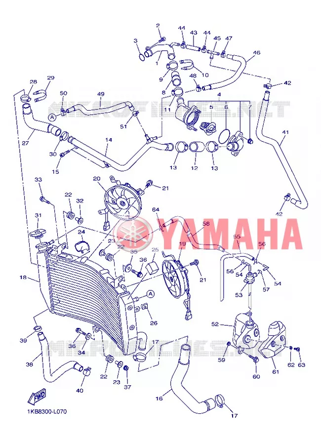 RADIATEUR / DURITES Yamaha MOTO 1000 2012 R1  YZF-R1