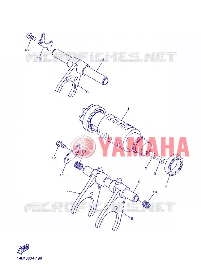 BARILLET DE SELECTION / FOURCHETTES Yamaha MOTO 1000 2012 R1  YZF-R1