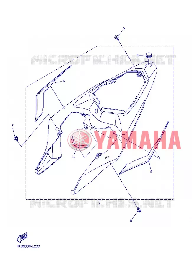 COUVERCLE LATERAL Yamaha MOTO 1000 2012 R1  YZF-R1