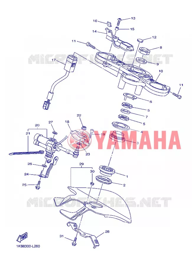 DIRECTION Yamaha MOTO 1000 2012 R1  YZF-R1