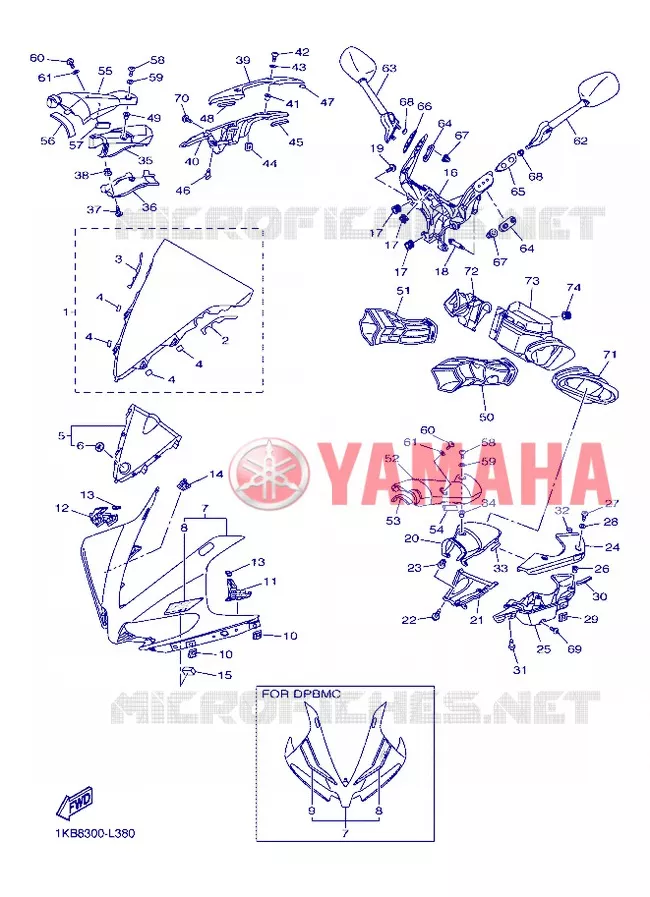 CARENAGES 1  Yamaha MOTO 1000 2012 R1  YZF-R1