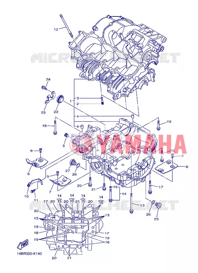 CARTER MOTEUR Yamaha MOTO 1000 2012 R1  YZF-R1