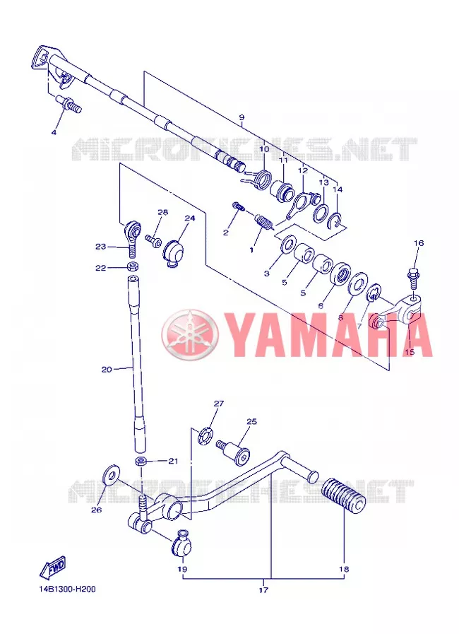 AXE DE SELECTEUR / PEDALE Yamaha MOTO 1000 2012 R1  YZF-R1