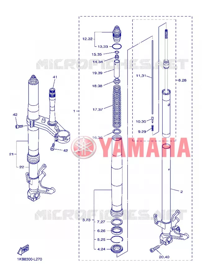 FOURCHE Yamaha MOTO 1000 2012 R1  YZF-R1