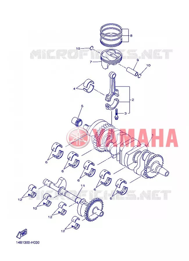 VILEBREQUIN / PISTON Yamaha MOTO 1000 2012 R1  YZF-R1