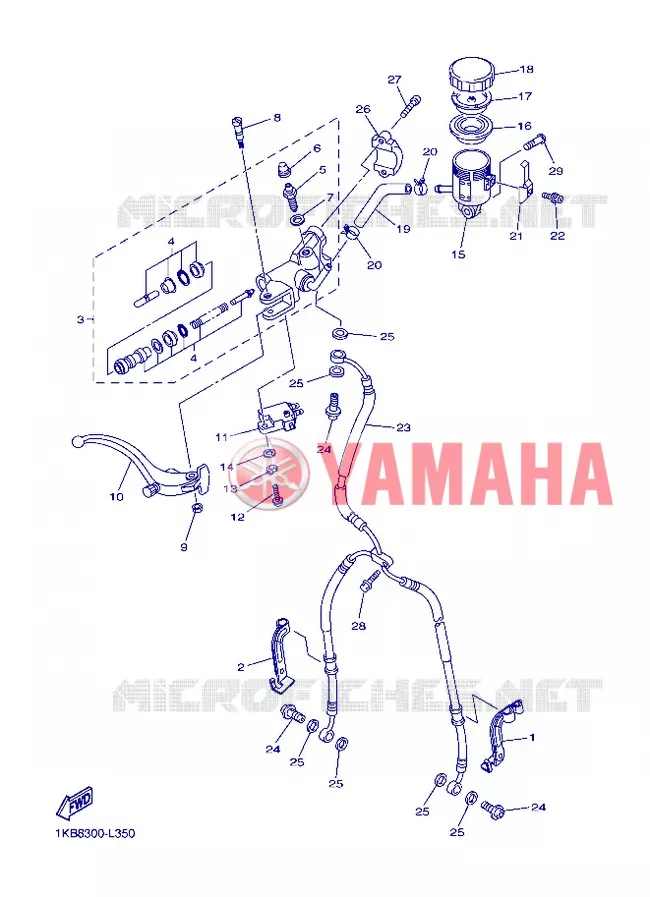 MAITRE CYLINDRE DE FREIN AVANT Yamaha MOTO 1000 2012 R1  YZF-R1