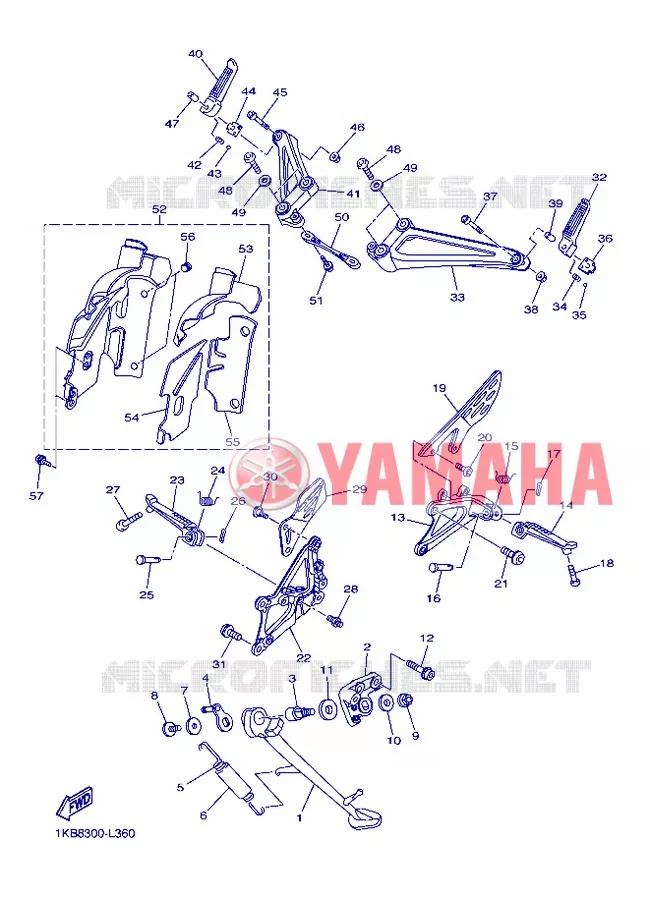 SUPPORT / REPOSE PIEDS Yamaha MOTO 1000 2012 R1  YZF-R1