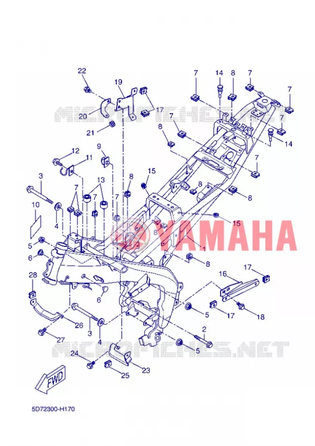CADRE Yamaha MOTO 125 2012 R125  YZF-R125