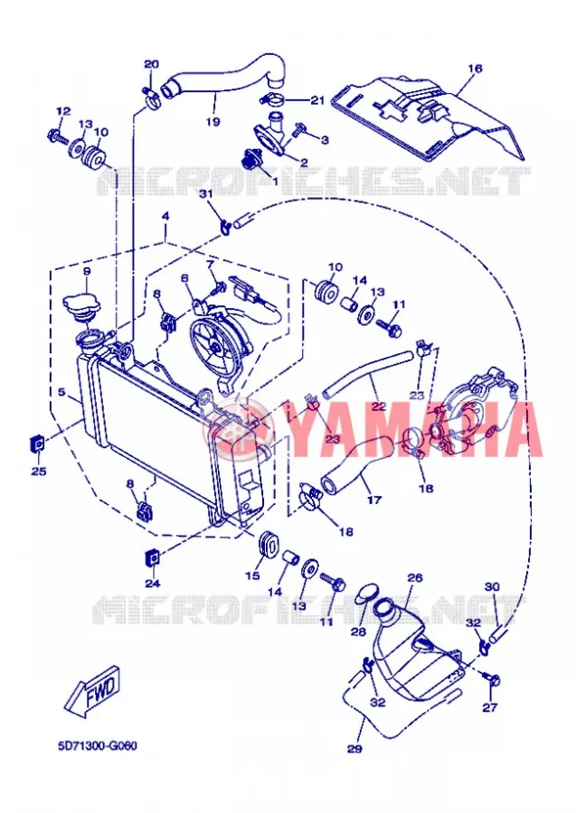 RADIATEUR / DURITES Yamaha MOTO 125 2012 R125  YZF-R125