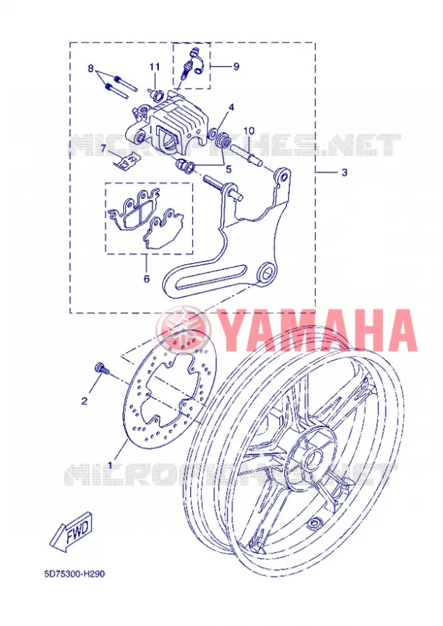 ETRIER DE FREIN ARRIERE Yamaha MOTO 125 2012 R125  YZF-R125