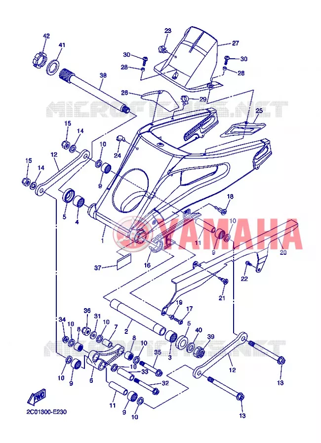BRAS ARRIERE Yamaha MOTO 600 2012 R6  YZF-R6