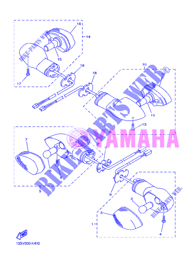 CLIGNOTANT pour Yamaha YZF-R6 de 2012