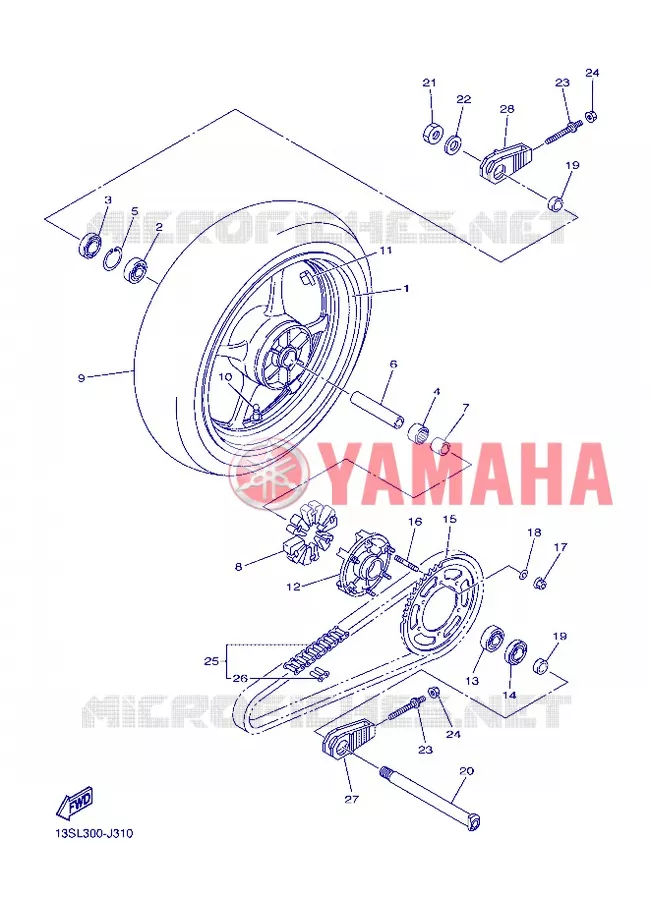 ROUE ARRIERE Yamaha MOTO 600 2012 R6  YZF-R6