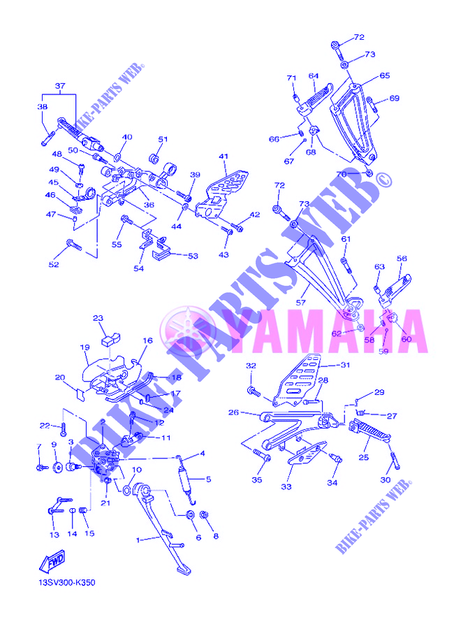 SUPPORT / REPOSE PIEDS pour Yamaha YZF-R6 de 2012