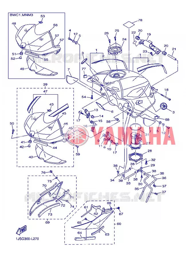 RESERVOIR A ESSENCE Yamaha MOTO 600 2012 R6  YZF-R6
