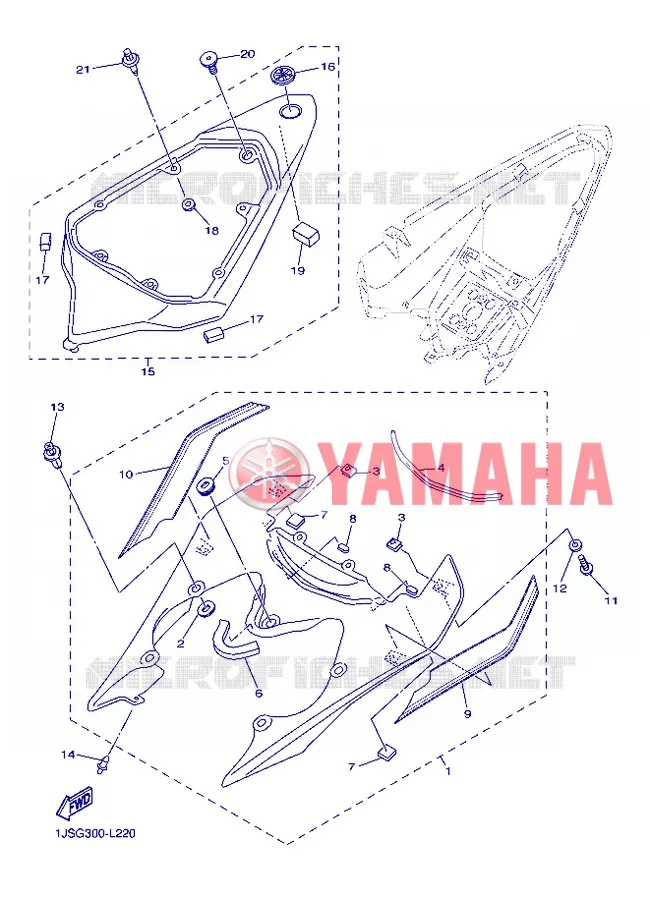 COUVERCLE LATERAL Yamaha MOTO 600 2012 R6  YZF-R6