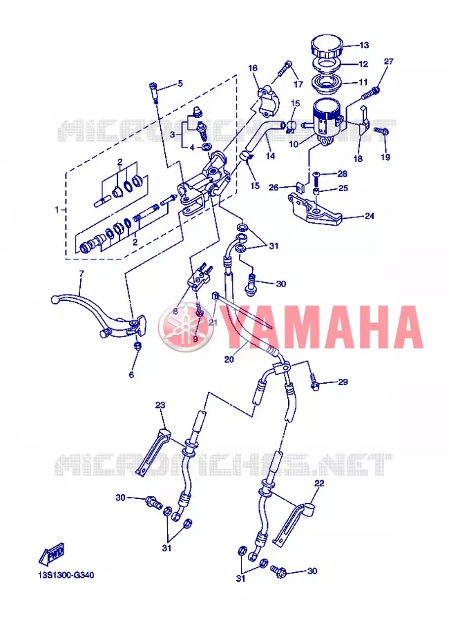 MAITRE CYLINDRE DE FREIN AVANT Yamaha MOTO 600 2012 R6  YZF-R6