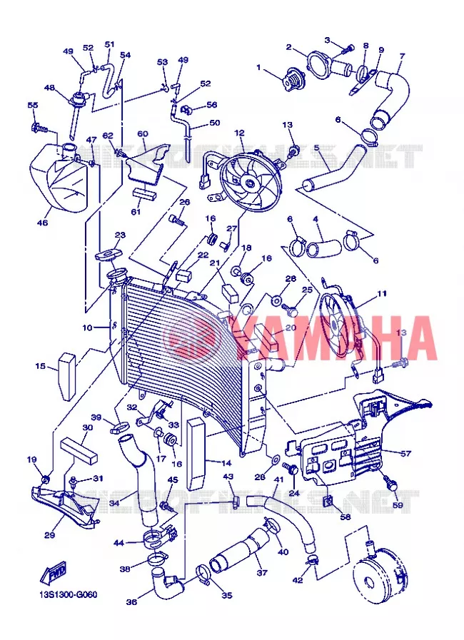 RADIATEUR / DURITES Yamaha MOTO 600 2012 R6  YZF-R6