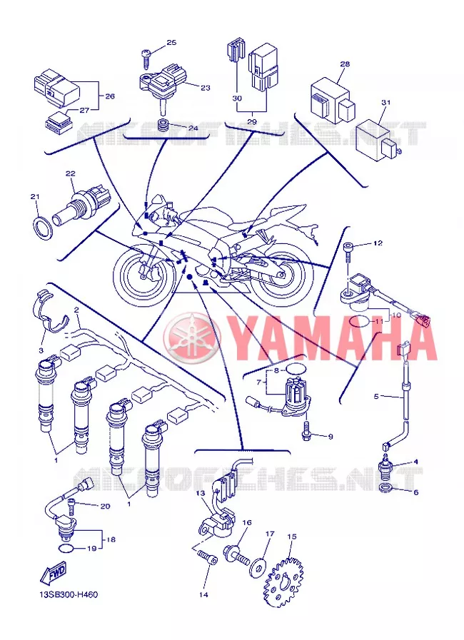 PARTIE ELECTRIQUE 1 Yamaha MOTO 600 2012 R6  YZF-R6