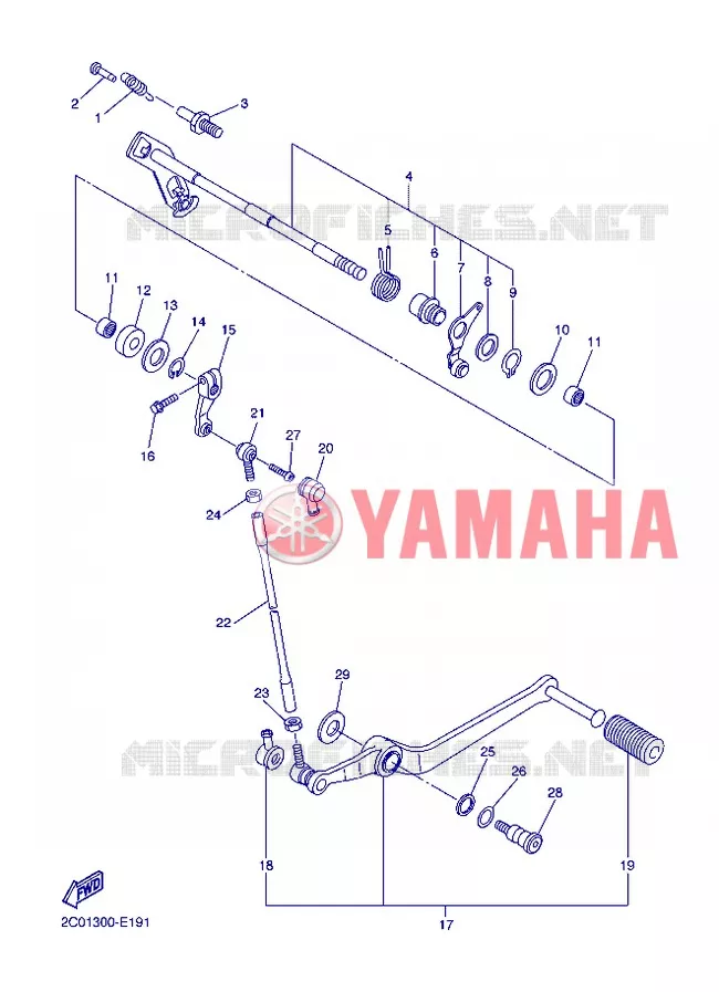 AXE DE SELECTEUR / PEDALE Yamaha MOTO 600 2012 R6  YZF-R6