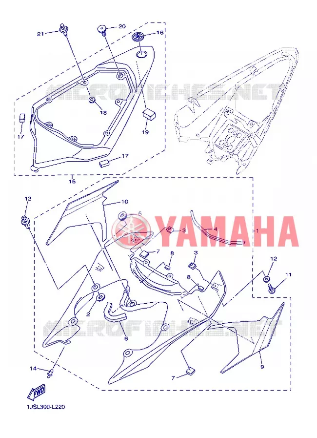 COUVERCLE LATERAL Yamaha MOTO 600 2012 R6  YZF-R6