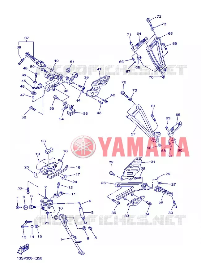 SUPPORT / REPOSE PIEDS Yamaha MOTO 600 2012 R6  YZF-R6