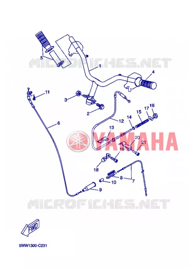 GUIDON ET CABLES Yamaha SCOOTER 50 2013 BOOSTER  CW50