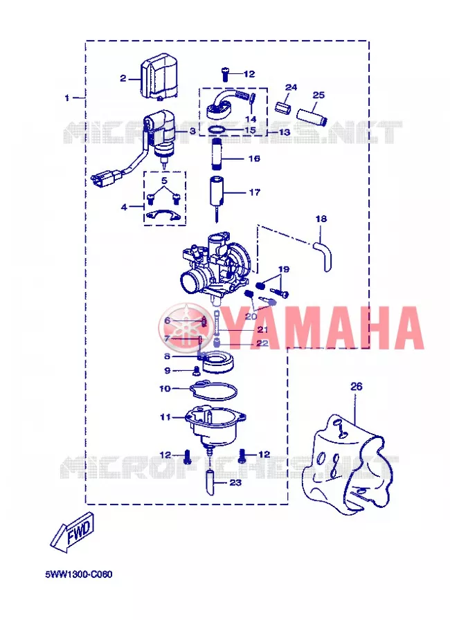 CARBURATEUR Yamaha SCOOTER 50 2013 BOOSTER  CW50