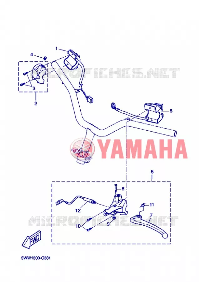 COMMODO / LEVIER Yamaha SCOOTER 50 2013 BOOSTER  CW50