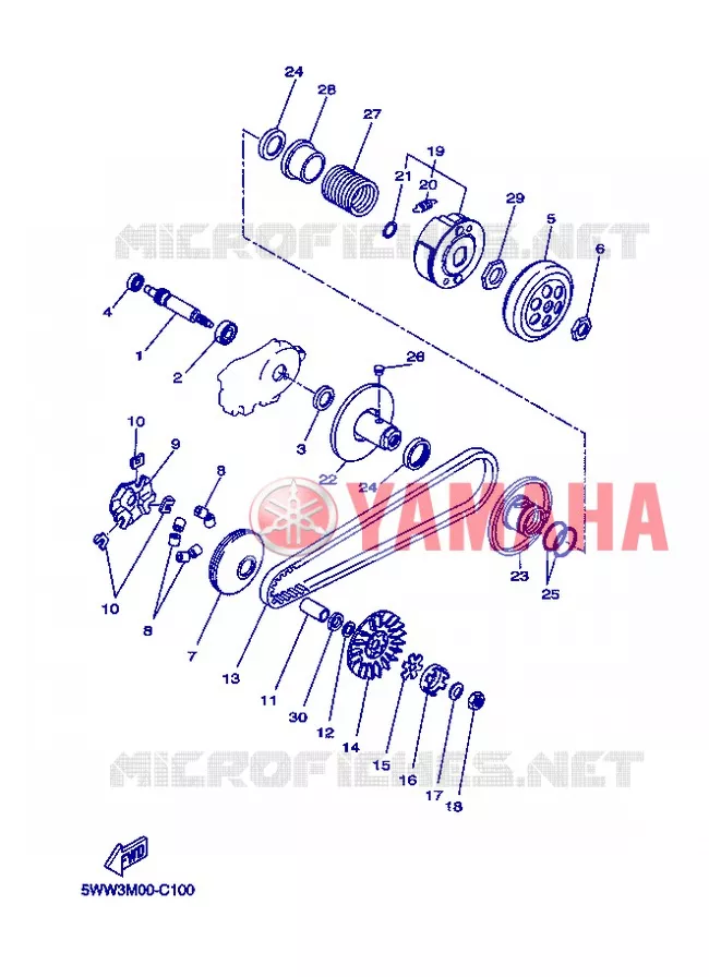 EMBRAYAGE DE DEMARREUR Yamaha SCOOTER 50 2013 BWS  CW50