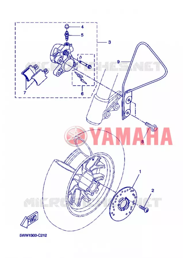 ETRIER DE FREIN AVANT Yamaha SCOOTER 50 2013 BWS  CW50