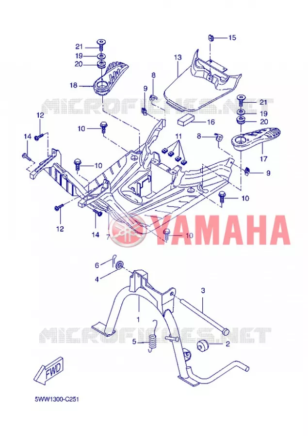 SUPPORT / REPOSE PIEDS Yamaha SCOOTER 50 2013 BWS  CW50